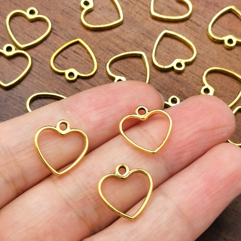51pcs Small Heart Charm Pendants for Handmade Jewellery